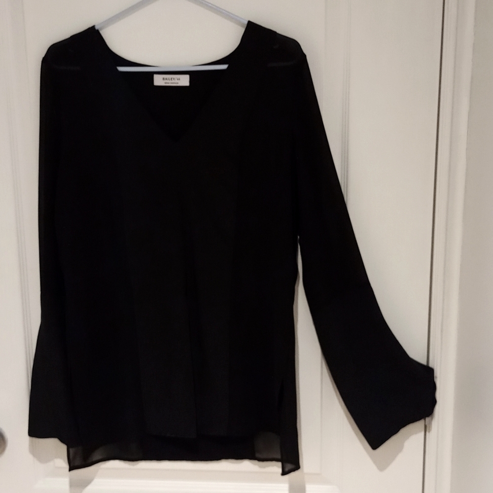 Black Semi-sheer Silk Tunic